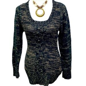 Lou Lou Marled Cable Knit Design Sweater